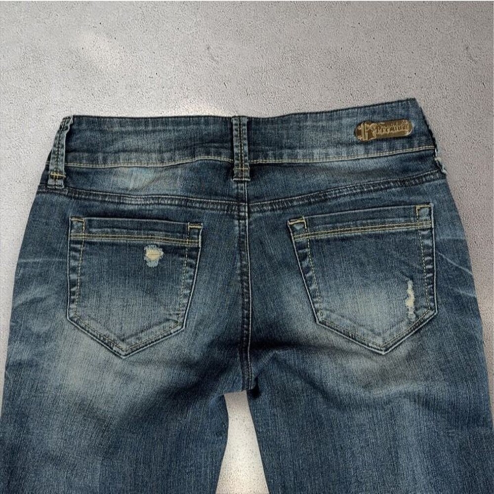 G by GUESS Super Skinny Jean Women's 29x29 Low Rise Distressed Chain McBling Y2K
